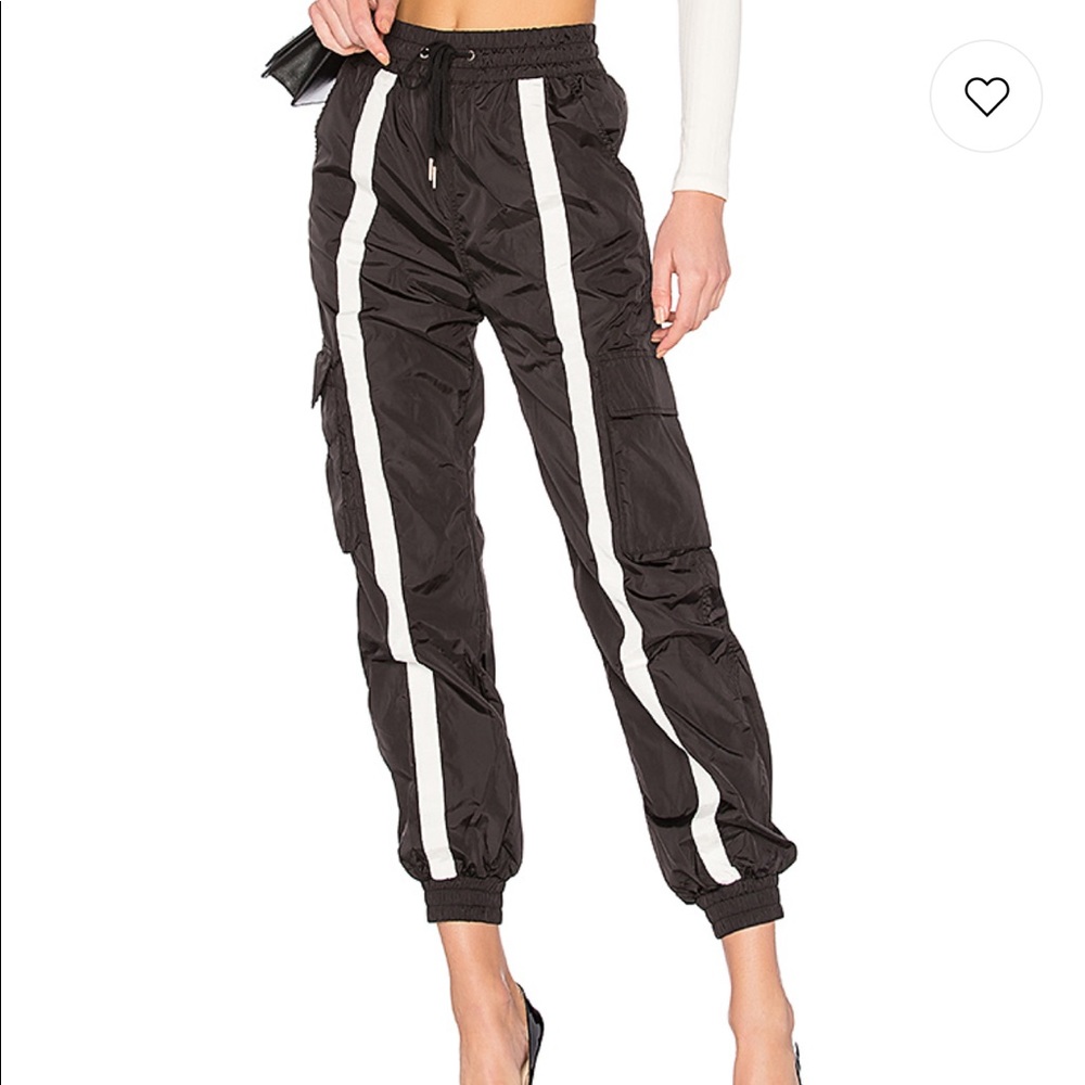 Danielle Guizio Track Pant Black & White Stripe